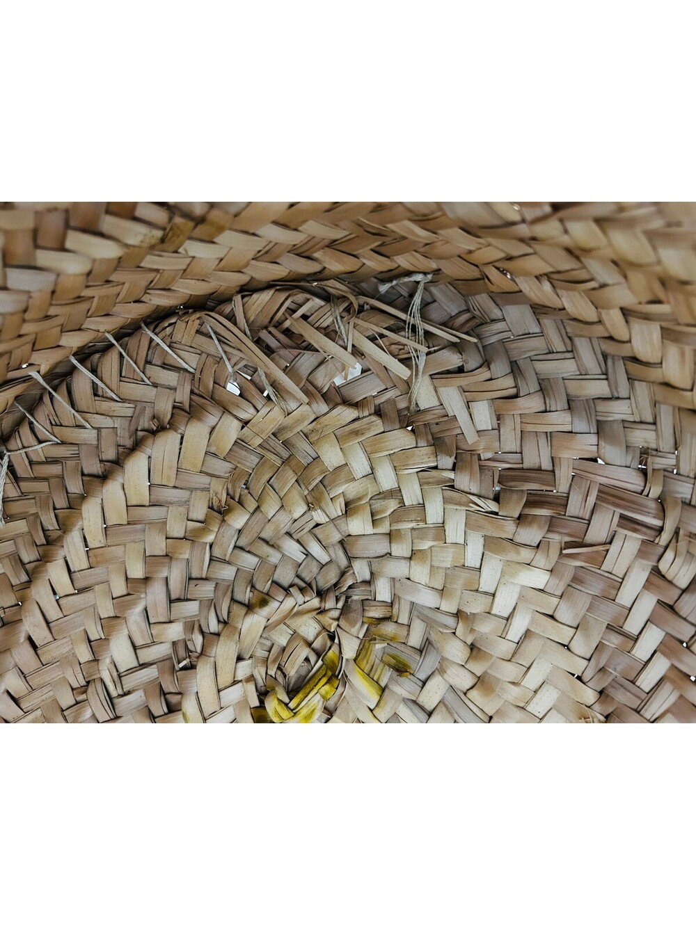 Medina Mercantile Woven Straw French Market Basket Leather Handle Tote AS IS - Picture 5 of 9
